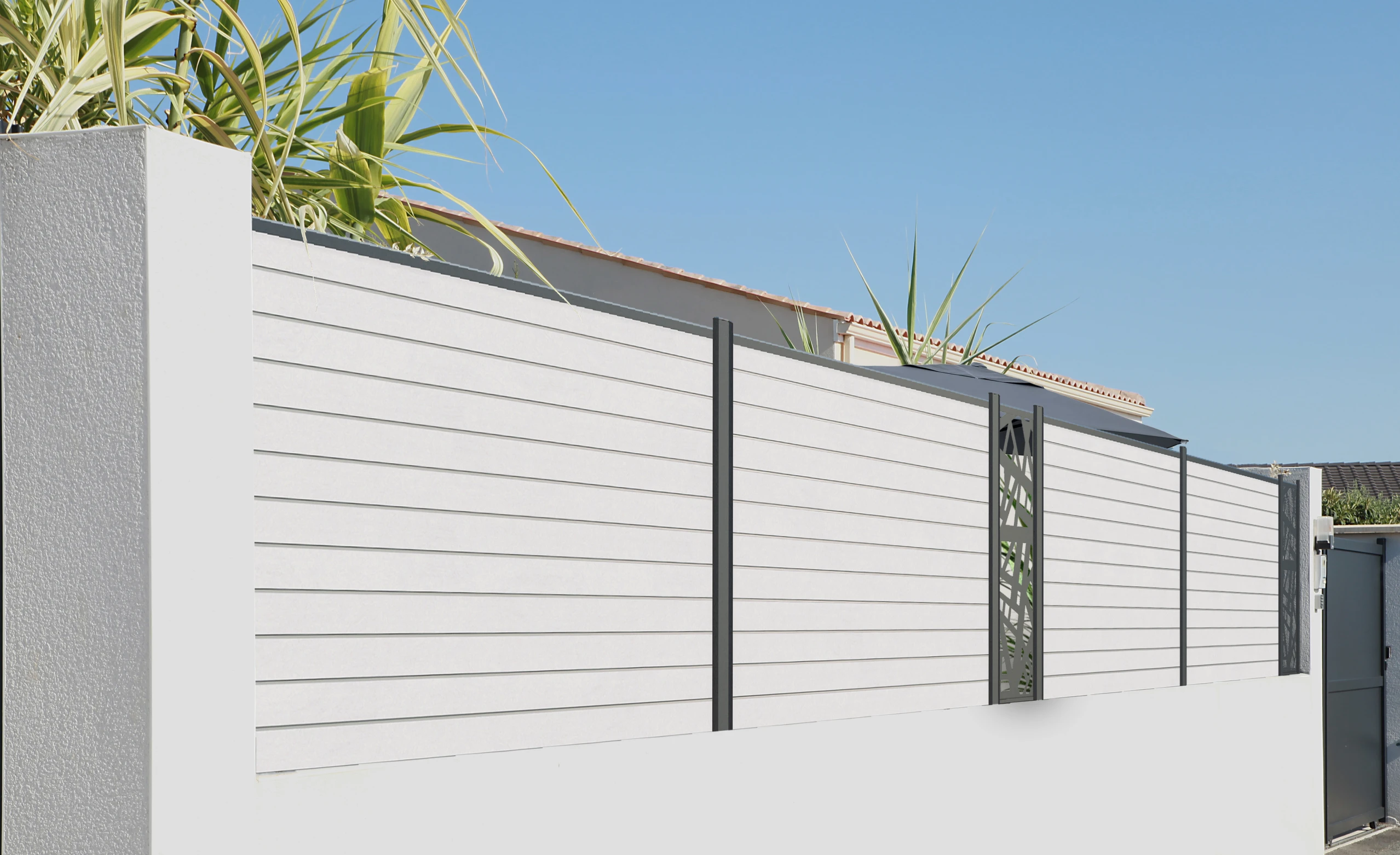 ocewood cloture boreale original flocon gris 7016 lame deco verticale new york